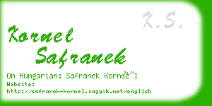 kornel safranek business card